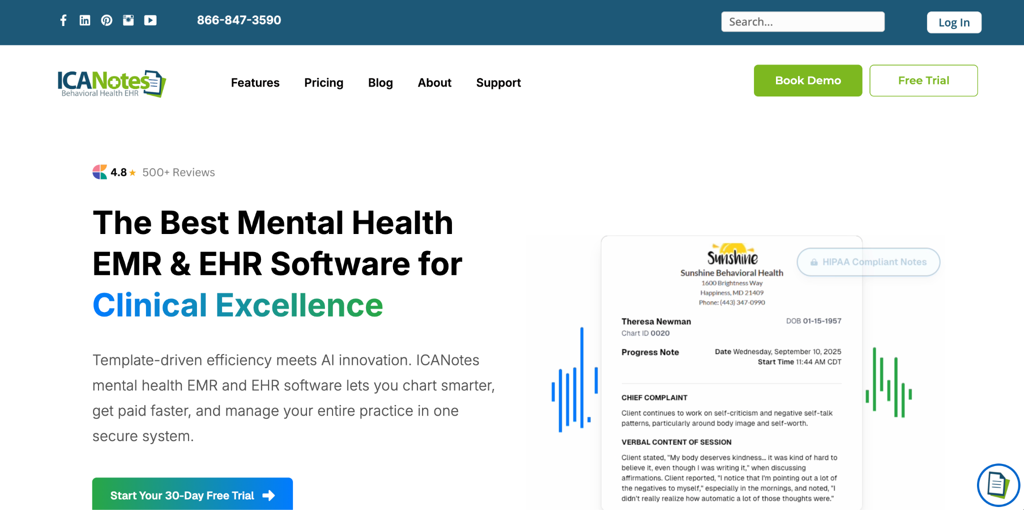 ICANotes mental health EHR software